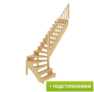 Лестница К-001м/1 Л c подступенками сосна (6уп)
