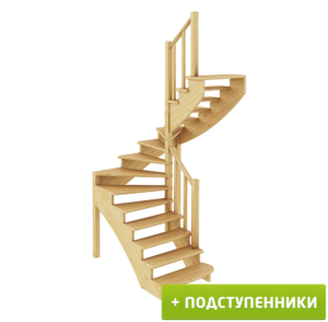Лестница К-003м/1 Л с подступенками сосна (6 уп)