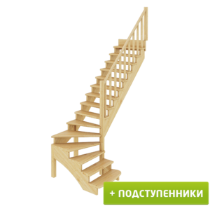 Лестница К-001м/3 Л c подступенками сосна (6уп)